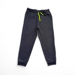 Tek Gear Boys Gray Fleece Joggers Size Medium 12 Husky 12H Neon Green